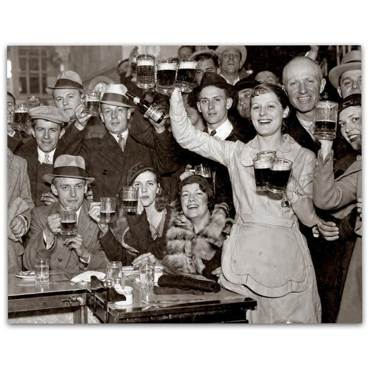 Cheers Everyone: 11x14 Unframed Poster- Vintage 1920s Retro Photos for Speakeasy & Bootleggers -Prohibition Era Bar Black & White Photography, Antique Historical Prints, Modern Lounge & Home Bar Décor