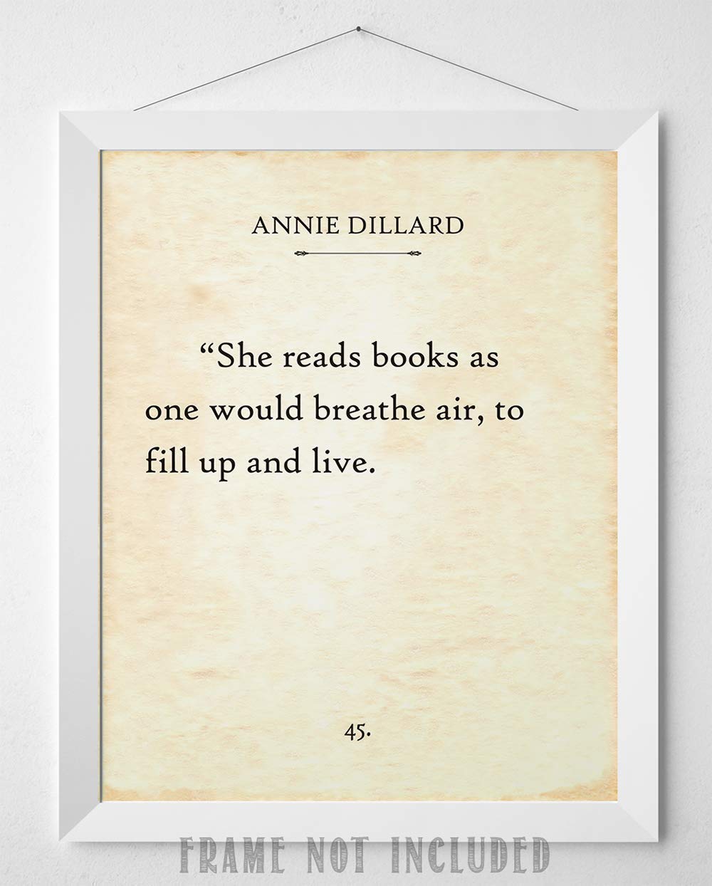 Annie Dillard - She Reads Books - Great Classroom Decor, School Library Reading Accessories, Book Readers Decoration, Great Book Lovers and Bookworms Gifts, 11x14 Unframed Typography Book Page Print