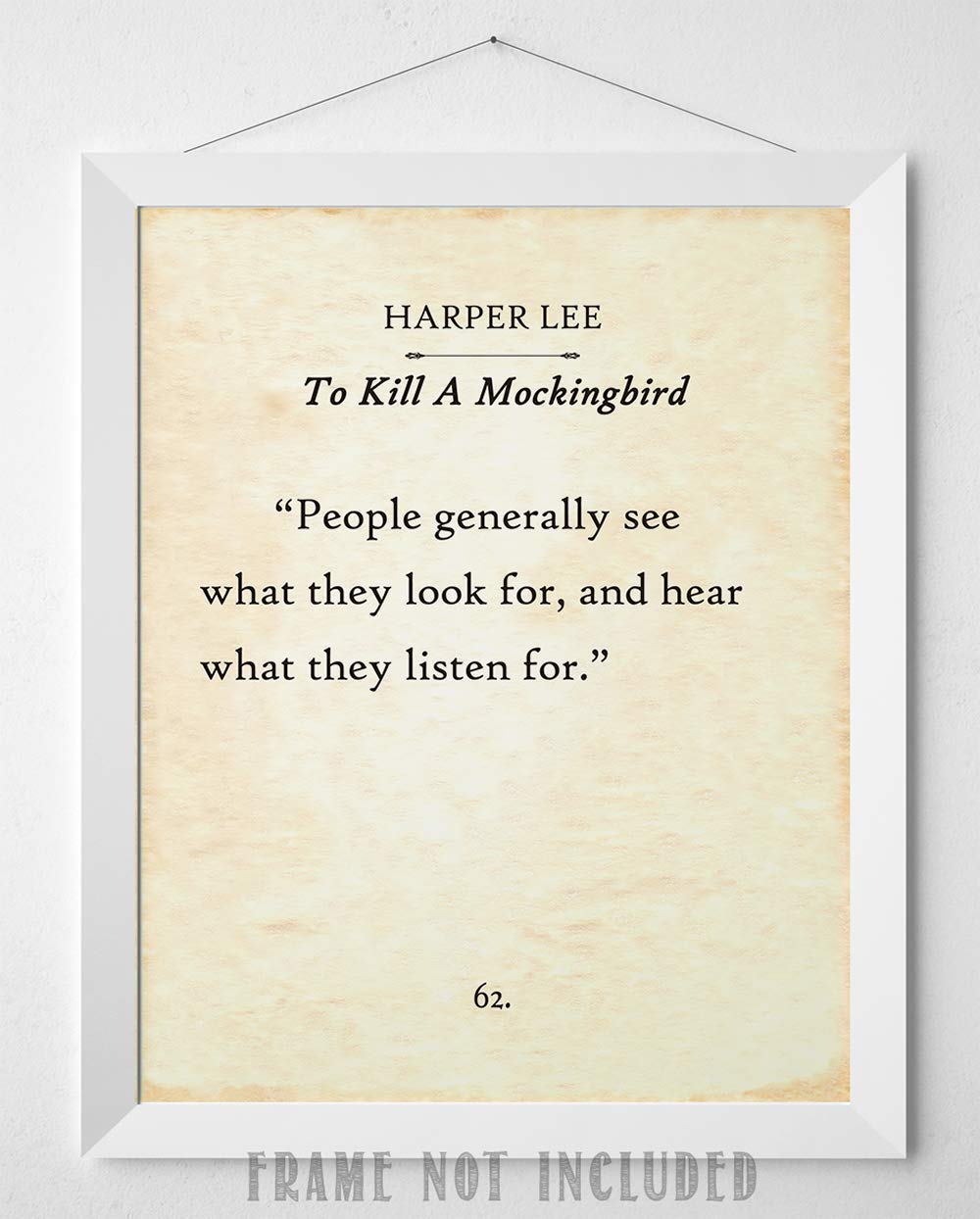 Harper Lee - People Generally See What They Look For - 11x14 Unframed Typography Book Page Print - Great Inspirational Gift and Decor Under $15