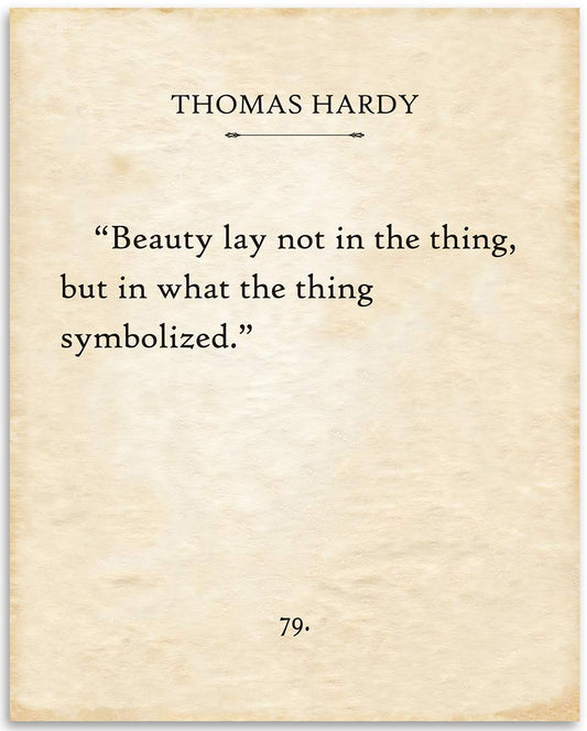 Thomas Hardy - Beauty Lay Not In The Thing - Literary Book Page Poster, Classic Library Decor, Tess of the D'Urbervilles Novel, Book Lover Gift and Literary Art Fans, 11x14 Unframed Typography Print