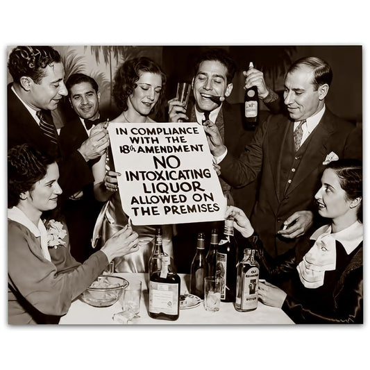 No Intoxicating Liquor: 11x14 Unframed Poster-Funny Vintage 1920s Retro Photos for Speakeasy & Bootleggers - Prohibition Era Bar Black & White Photo, Antique Historical, Modern Lounge & Home Bar Décor