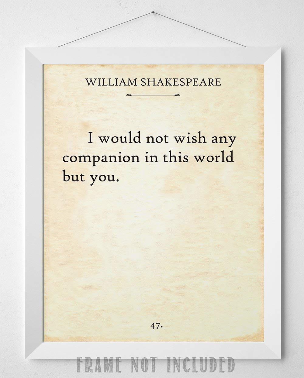 Shakespeare - I Would Not Wish - 11x14 Unframed Typography Book Page Print - Great Gift Under $15 for Book Lovers
