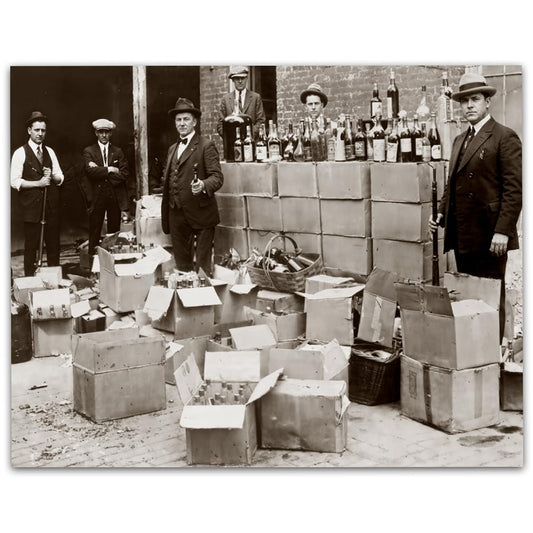 Confiscated Scene: 11x14 Unframed Poster-Vintage 1920s Retro Photos for Speakeasy & Bootleggers-Prohibition Era Bar Black & White Photography, Antique Historical Prints, Modern Lounge & Home Bar Décor