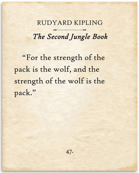 Rudyard Kipling - The Second Jungle Book - Classic Book Page Jungle Decor, Literary Art Poster, Nursery and Kids Room Print, Vintage Gift for Book Lovers, 11x14 Unframed Typography Art Print Poster