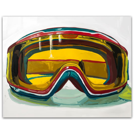Ski Goggles Wall Art Painting 11x14 Unframed Poster – Colorful Abstract Winter Sports Artwork, Ski Resort & Skiing Gear Print, Retro Ski Culture Decor for Cabin, Lodge & Outdoor Sports-themed Art