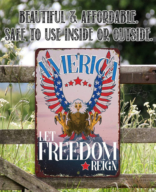 America - Metal Sign | Lone Star Art.