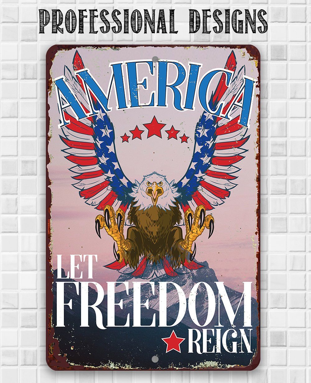 America - Metal Sign | Lone Star Art.