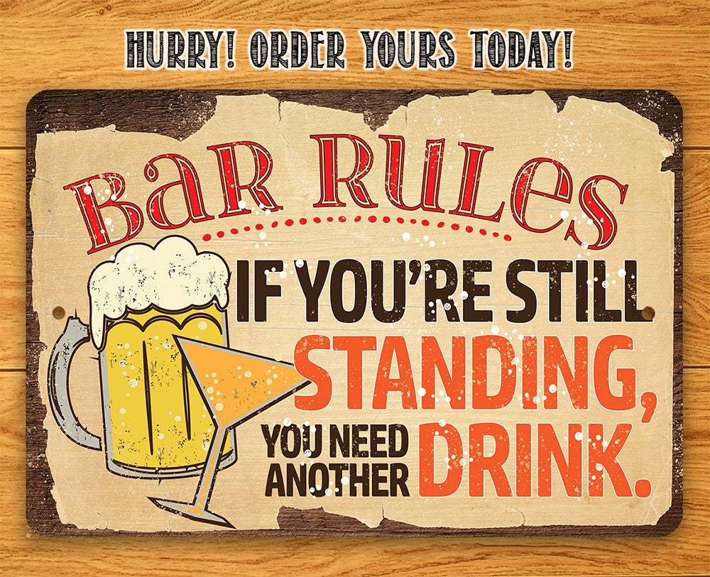 Bar Rules - Metal Sign | Lone Star Art.