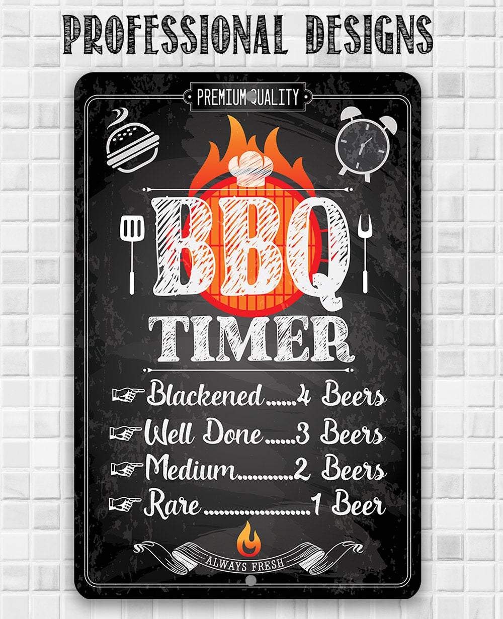 Barbecue Timer - Metal Sign | Lone Star Art.