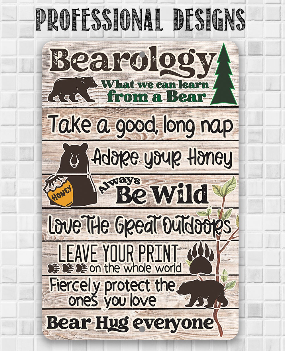 Bearology, What We Can Learn From a Bear - Metal Sign Metal Sign Lone Star Art