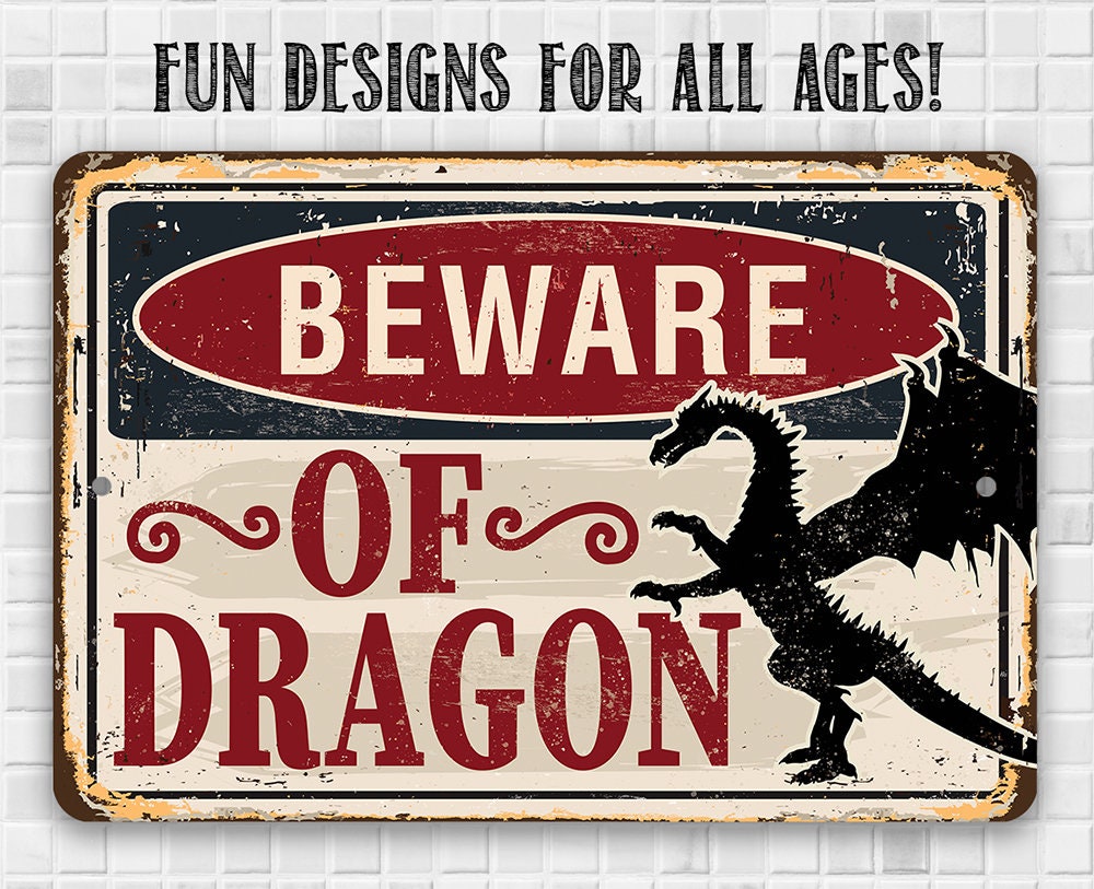 Beware Of Dragon - Metal Sign Metal Sign Lone Star Art