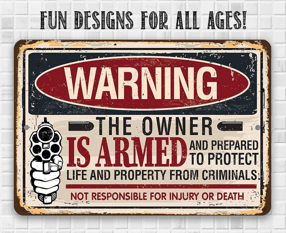 Beware Property Protected - Metal Sign | Lone Star Art.