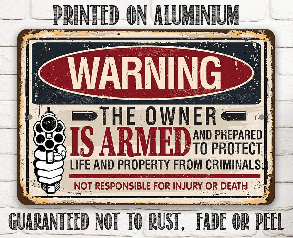Beware Property Protected - Metal Sign | Lone Star Art.