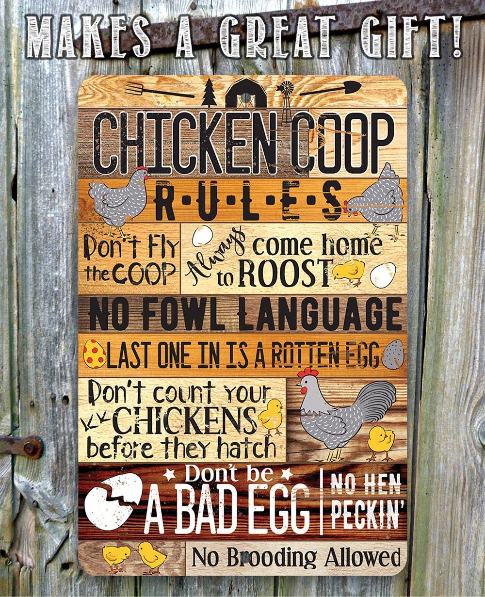 Chicken Coop Rules - Metal Sign | Lone Star Art.