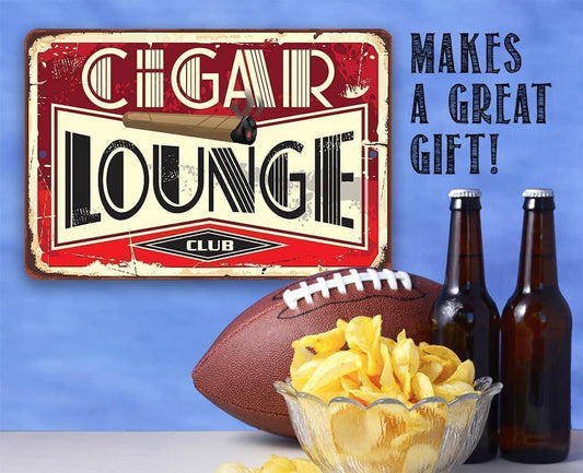 Cigar Lounge 2 - Metal Sign | Lone Star Art.