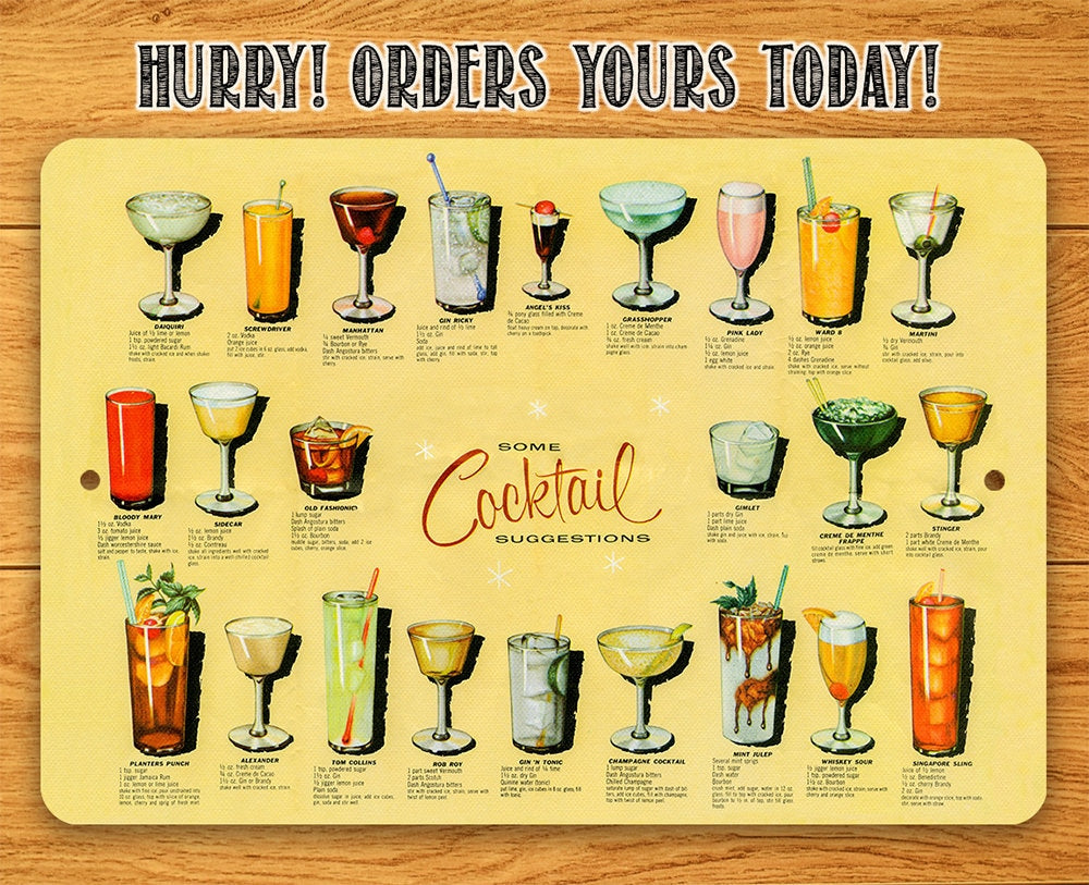 Cocktail Suggestions - Metal Sign Metal Sign Lone Star Art