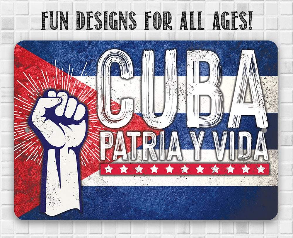 Cuba Libre Patria Y Vida - Metal Sign | Lone Star Art.
