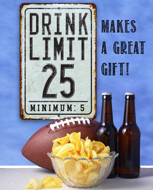Drink Limit - Metal Sign | Lone Star Art.