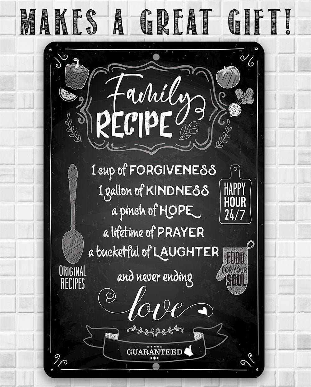 Family Recipe - Metal Sign | Lone Star Art.