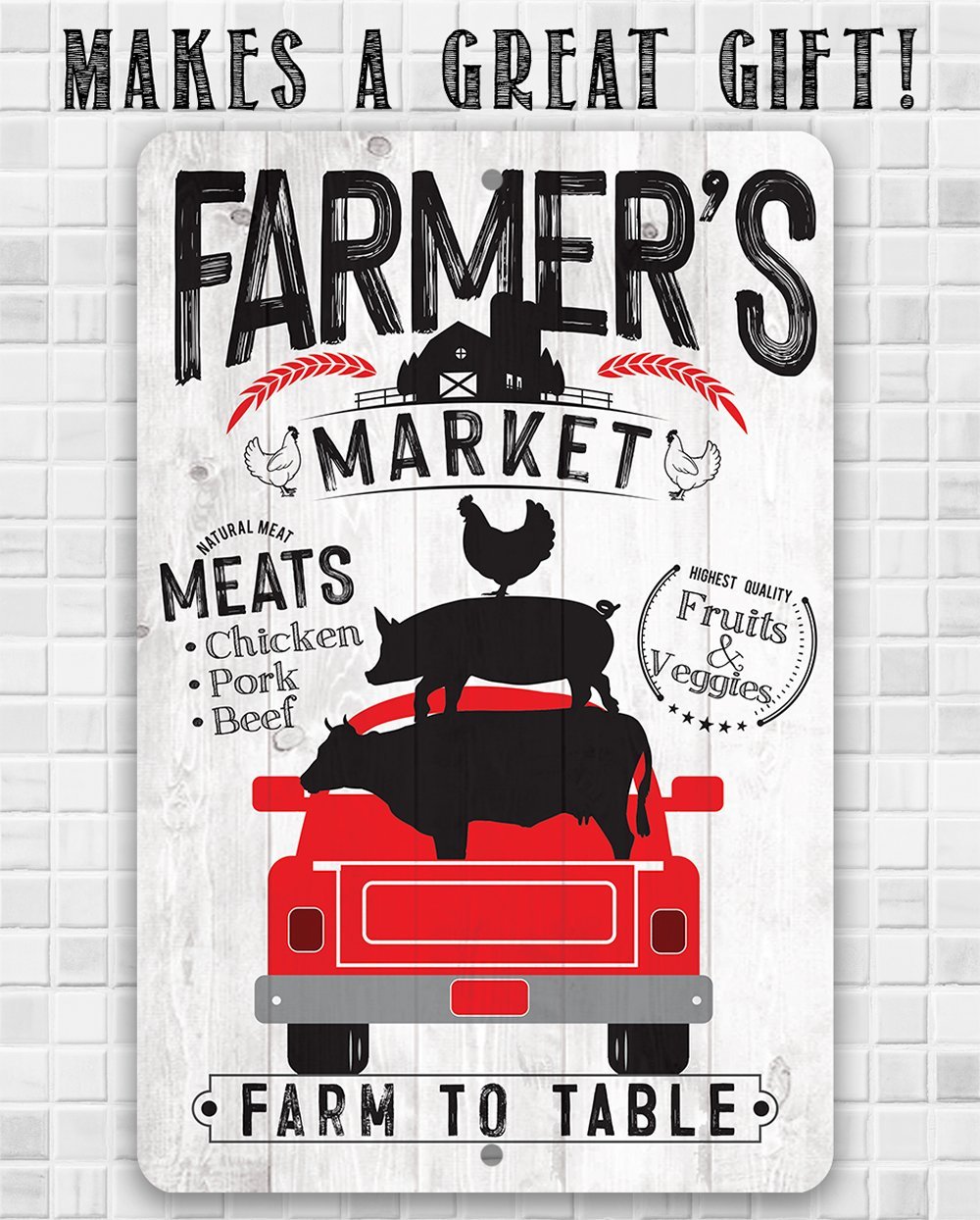Farmer's Market - Metal Sign | Lone Star Art.