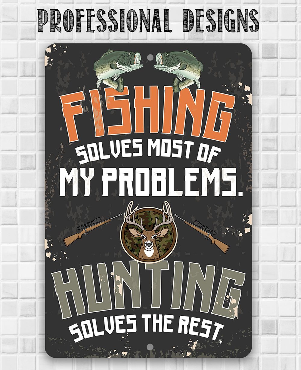 Fishing and Hunting - Metal Sign | Lone Star Art.