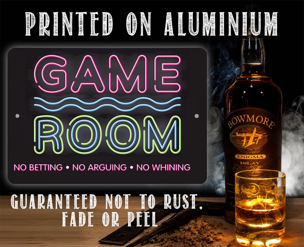 Game Room No Betting No Arguing No Whining - Metal Sign Metal Sign Lone Star Art