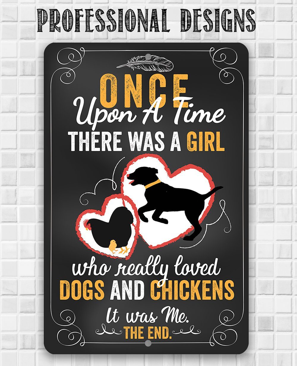 Girl Who Really Loved Dogs and Chicken - Metal Sign | Lone Star Art.