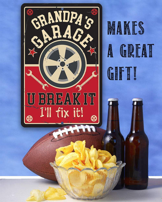 Grandpa's Garage - Metal Sign | Lone Star Art.