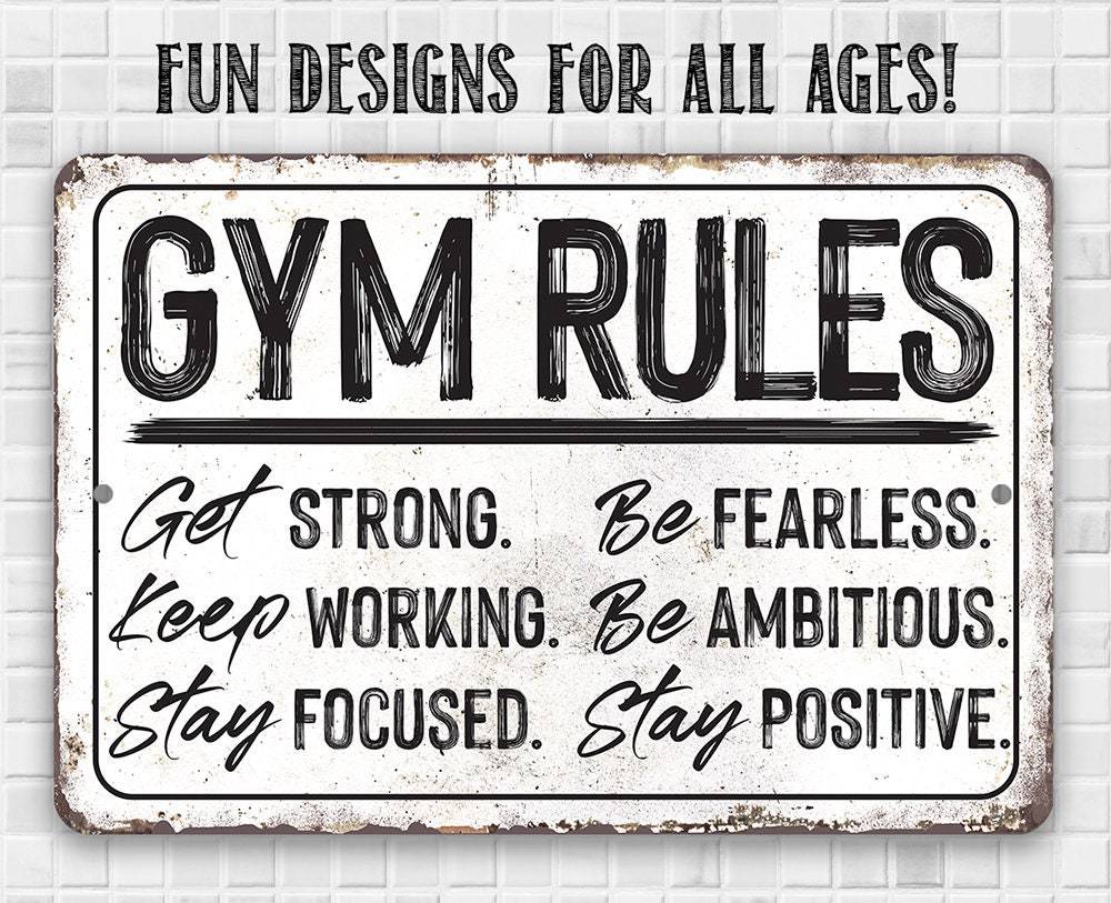 Gym Rules - Metal Sign | Lone Star Art.