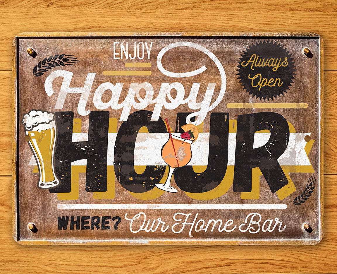 Happy Hour - Metal Sign | Lone Star Art.
