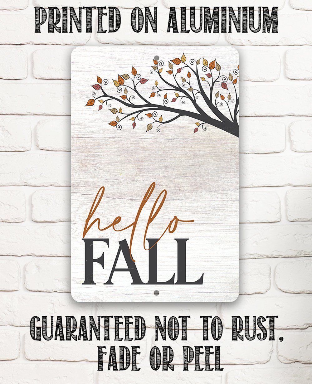 Hello Fall - Metal Sign | Lone Star Art.