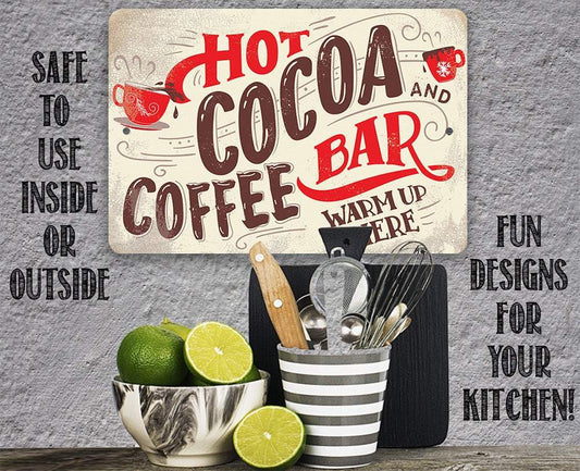 Hot Cocoa and Coffee Bar - Metal Sign | Lone Star Art.