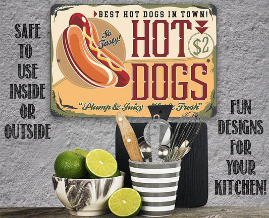 Hot Dogs Sign - Metal Sign | Lone Star Art.