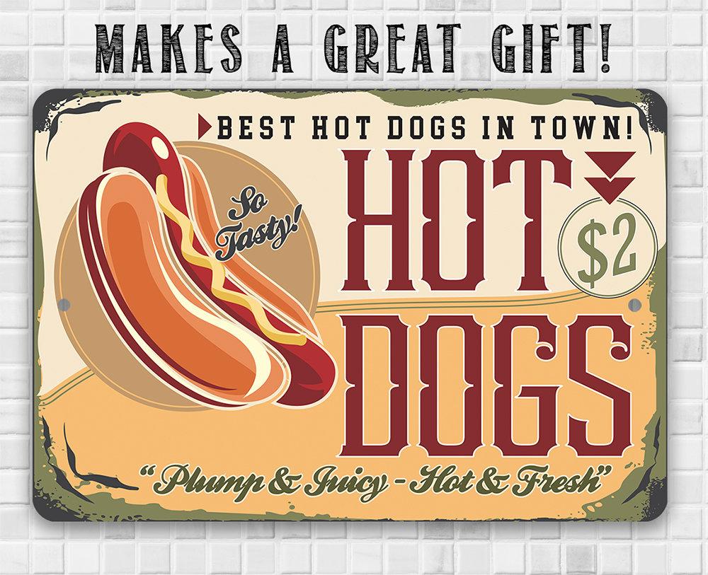 Hot Dogs Sign - Metal Sign | Lone Star Art.