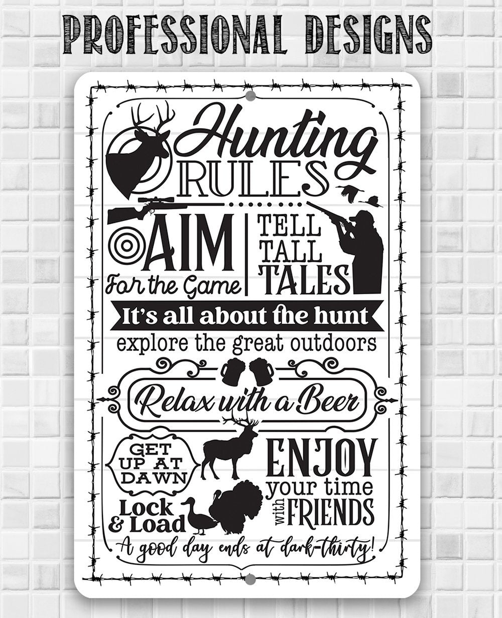 Hunting Rules - Metal Sign | Lone Star Art.
