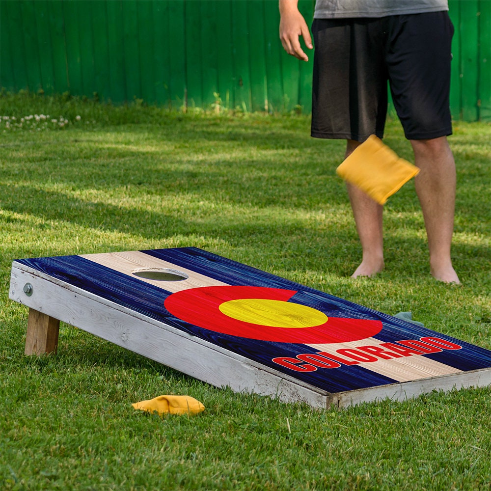 Cornhole Board Wraps and Decals for Boards Set of 2 Skins Professional Vinyl Covers Sticker - Colorado State Football Tailgating Decal