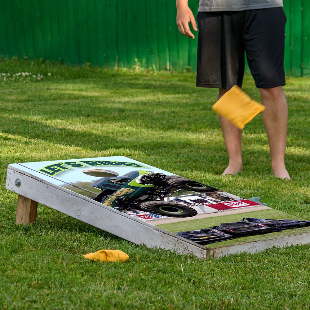 Cornhole Board Wraps and Decals for Boards Set of 2 Skins Professional Vinyl Covers Sticker -Monster Truck Off-road Vehicle Tailgating Decal