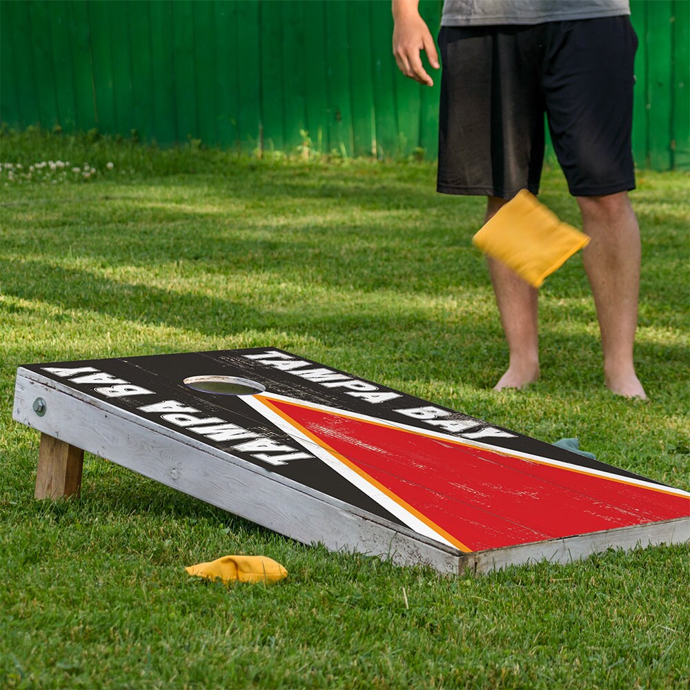 Cornhole Board Wraps and Decals for Boards Set of 2 Skins Professional Vinyl Covers Sticker - Tampa Bay Football Tailgating Decal