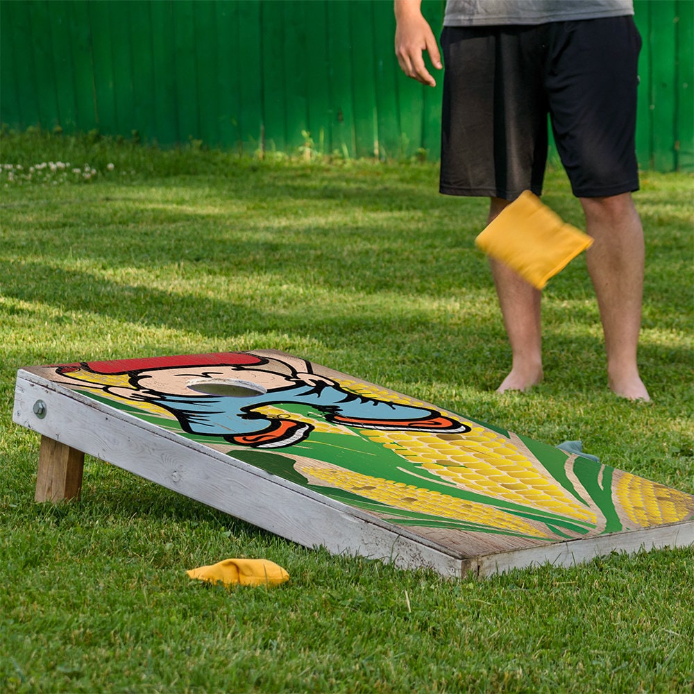 Cornhole Board Wraps & Decals for Boards Set of 2 Corn Hole Decal, 25+ Designs Skins Professional Vinyl Decal Covers Sticker (Kiss My Ass)