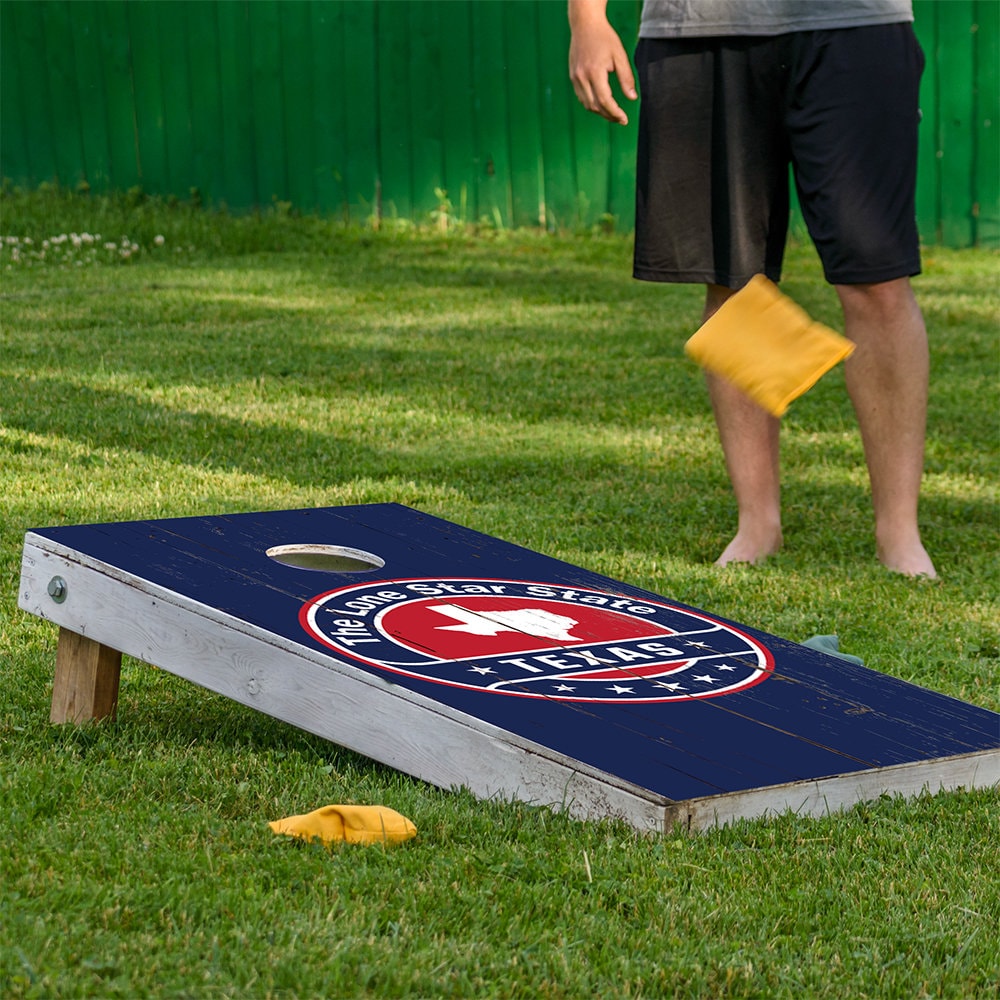 Cornhole Board Wraps and Decals for Boards Set of 2 Skins Professional Vinyl Covers Sticker - Texas in Dark Blue Football Tailgating Decal