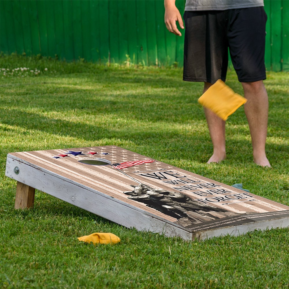 Cornhole Board Wraps and Decals for Boards Set of 2 Skins Professional Vinyl Covers Sticker - Military Pride American Flag Designs Decal