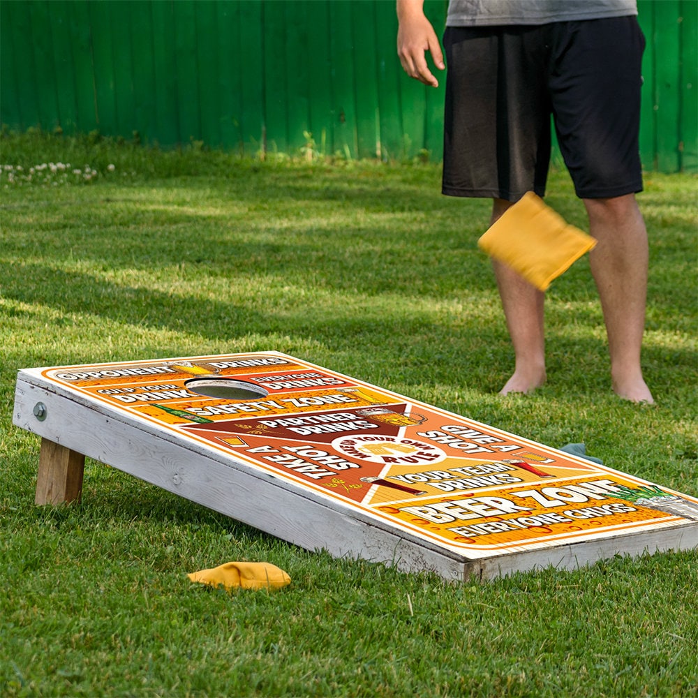 Set of 2 Corn Hole Decal, Fun Beer Drinking Game Cornhole Board Wrap,Professional Vinyl Cover Sticker, More Designs to Choose From This Shop