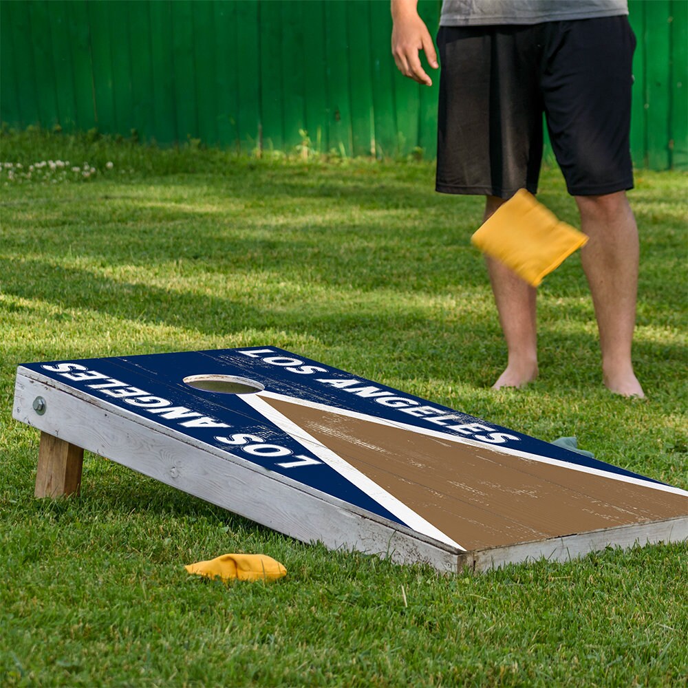 Cornhole Board Wraps and Decals for Boards Set of 2 Skins Professional Vinyl Covers Sticker - Los Angeles Rams Football Tailgating Decal