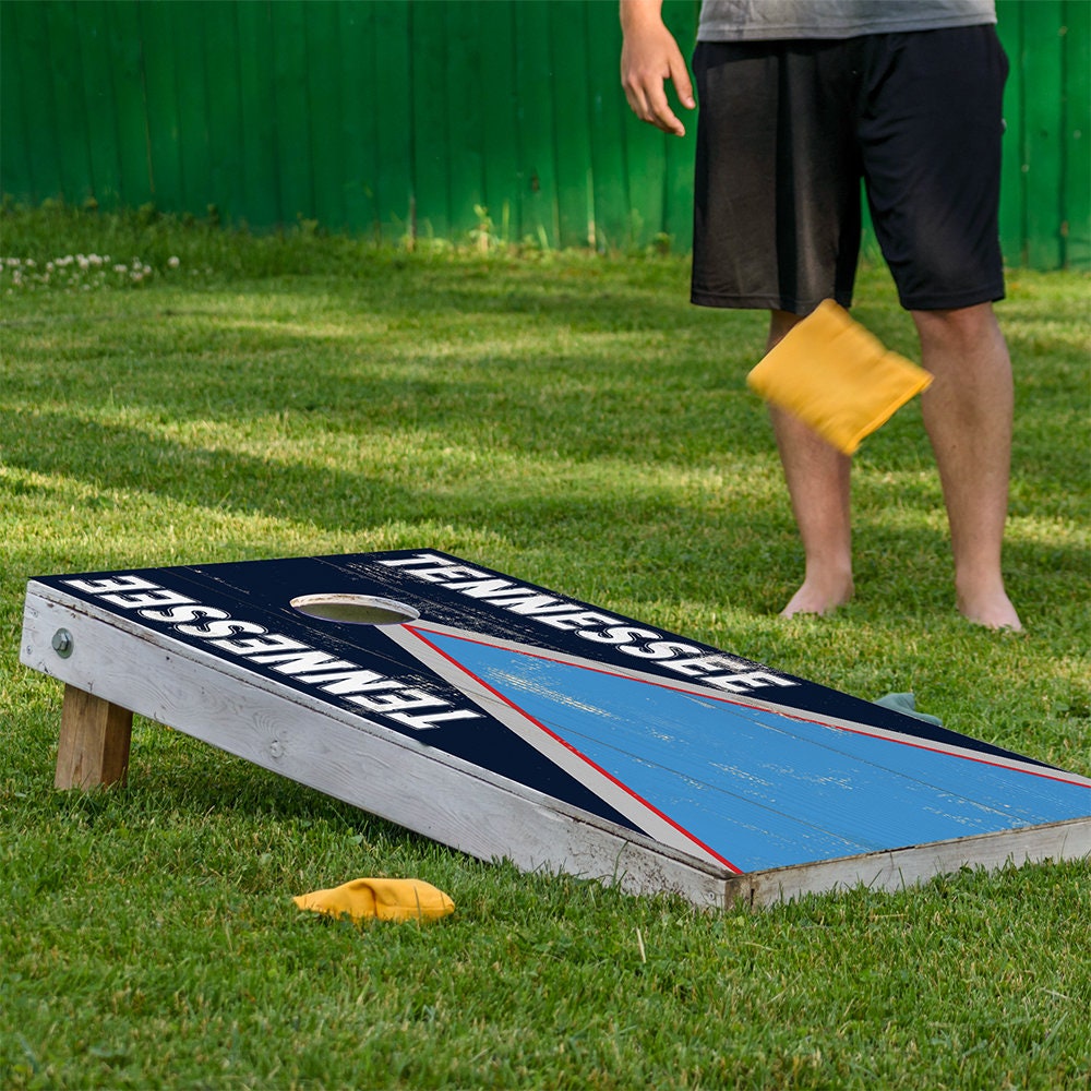 Cornhole Board Wraps and Decals for Boards Set of 2 Skins Professional Vinyl Covers Sticker - Tennessee Titans Football Tailgating Decal
