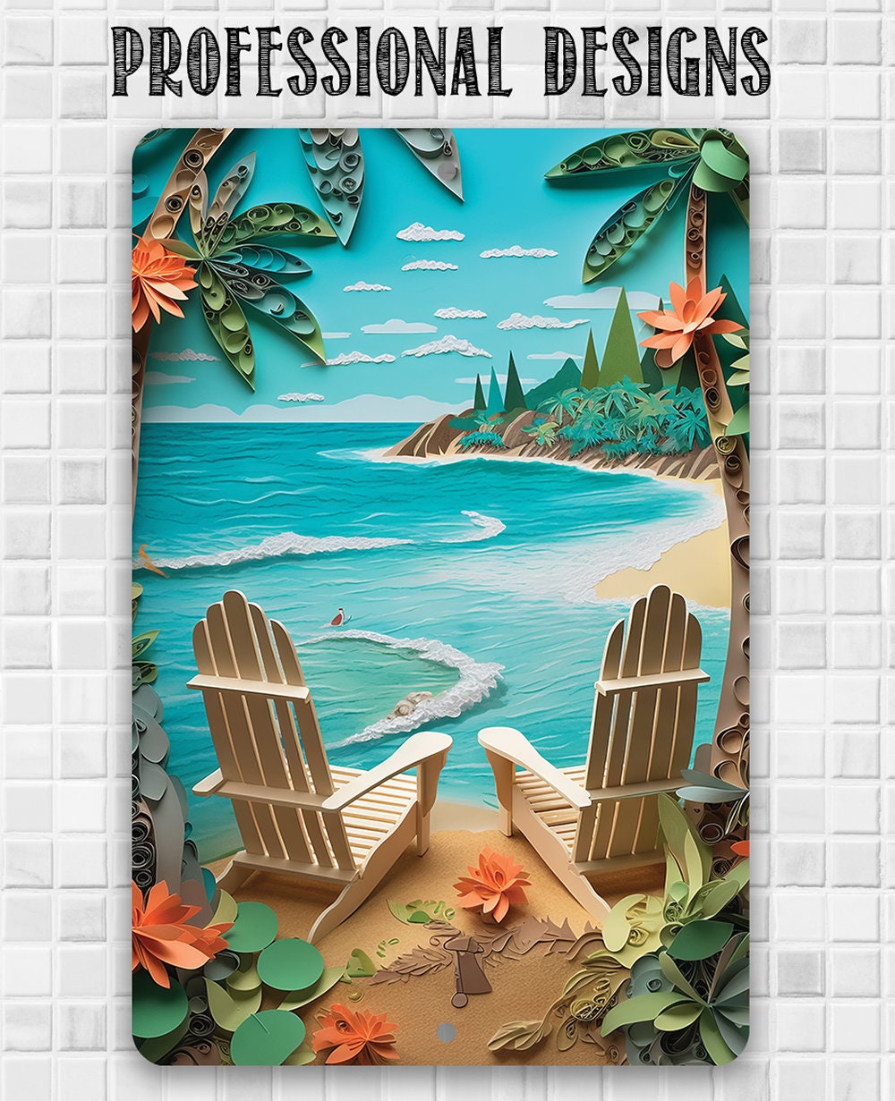 Tin - Beach Dreams - Great Beach and Nautical Decor - Durable Metal Sign - 8" x 12" or 12" x 18" Use Indoor/Outdoor -Great Housewarming Gift