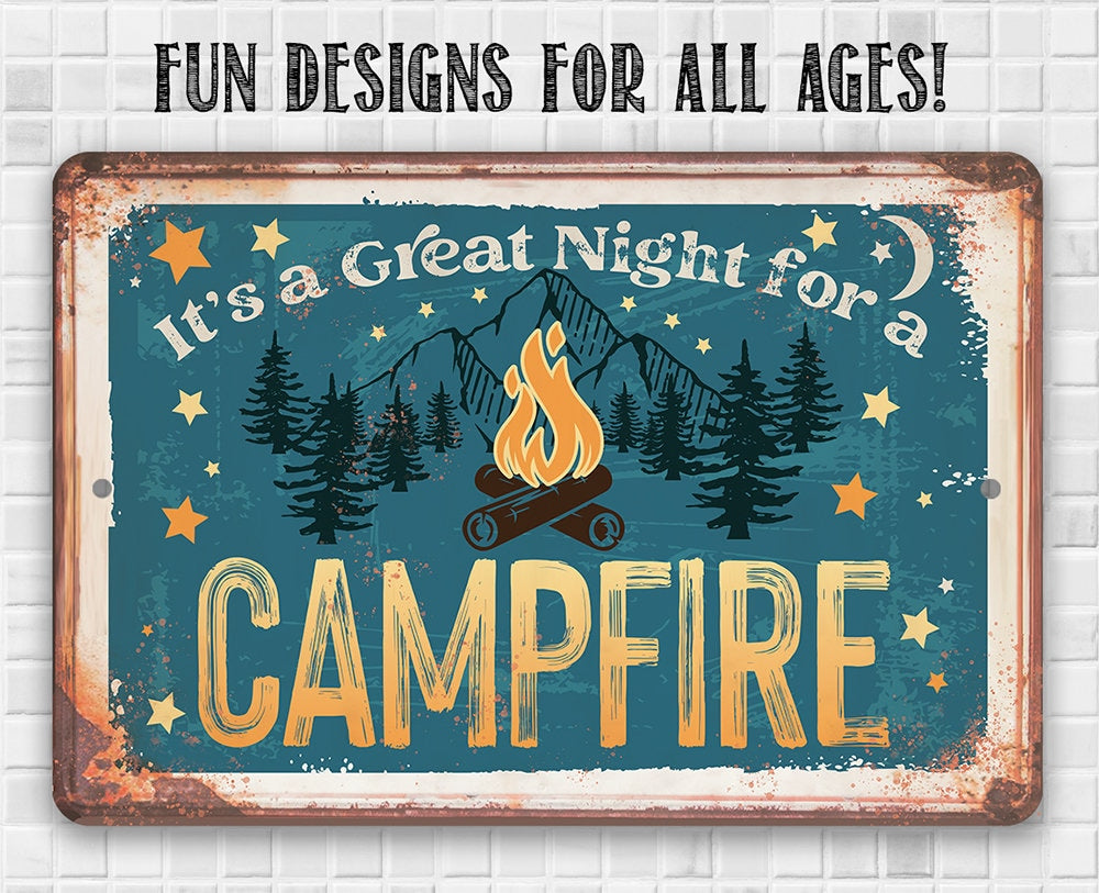 It's A Great Night for a Campfire - Metal Sign Metal Sign Lone Star Art
