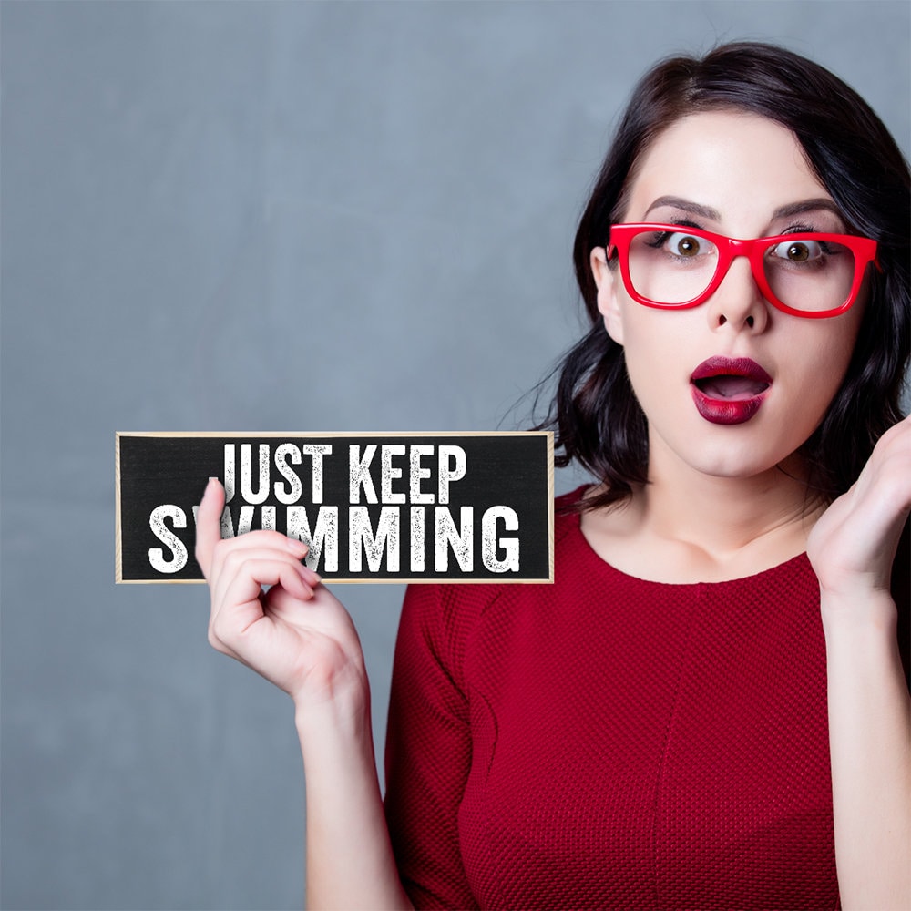 Just Keep Swimming - Wooden Sign Wooden Sign Lone Star Art