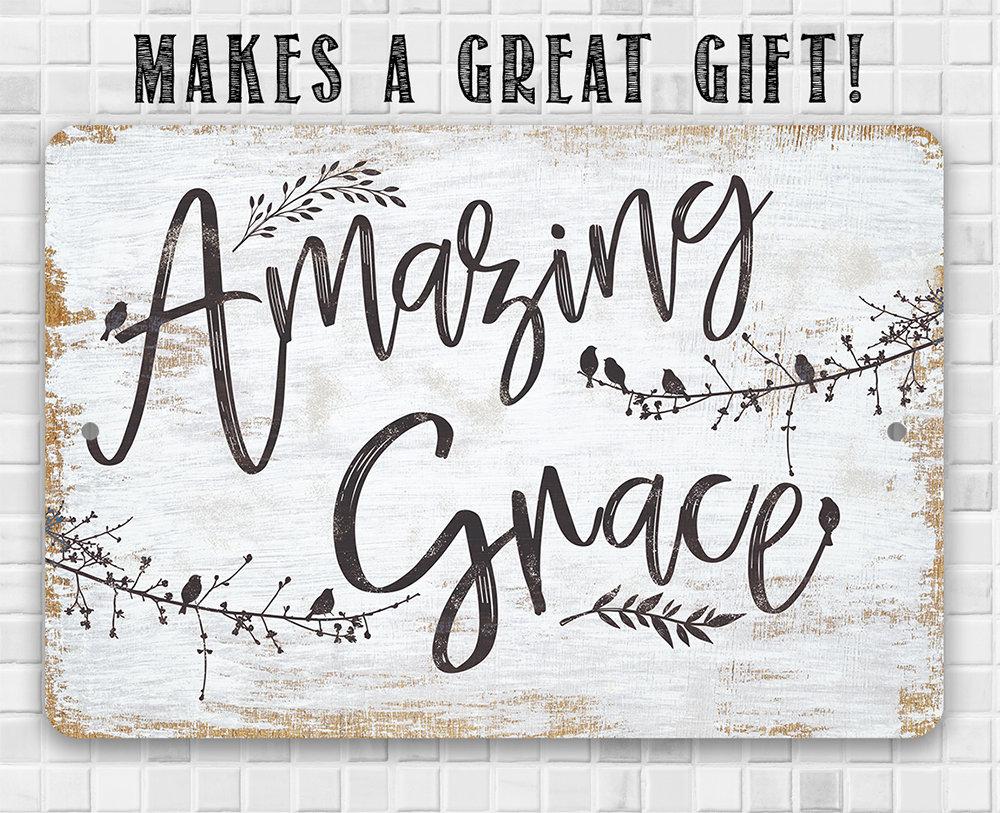 Amazing Grace - Metal Sign | Lone Star Art.