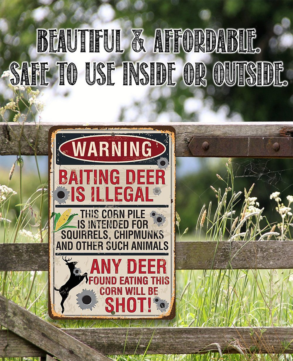 Baiting Deer Is Illegal - Metal Sign | Lone Star Art.