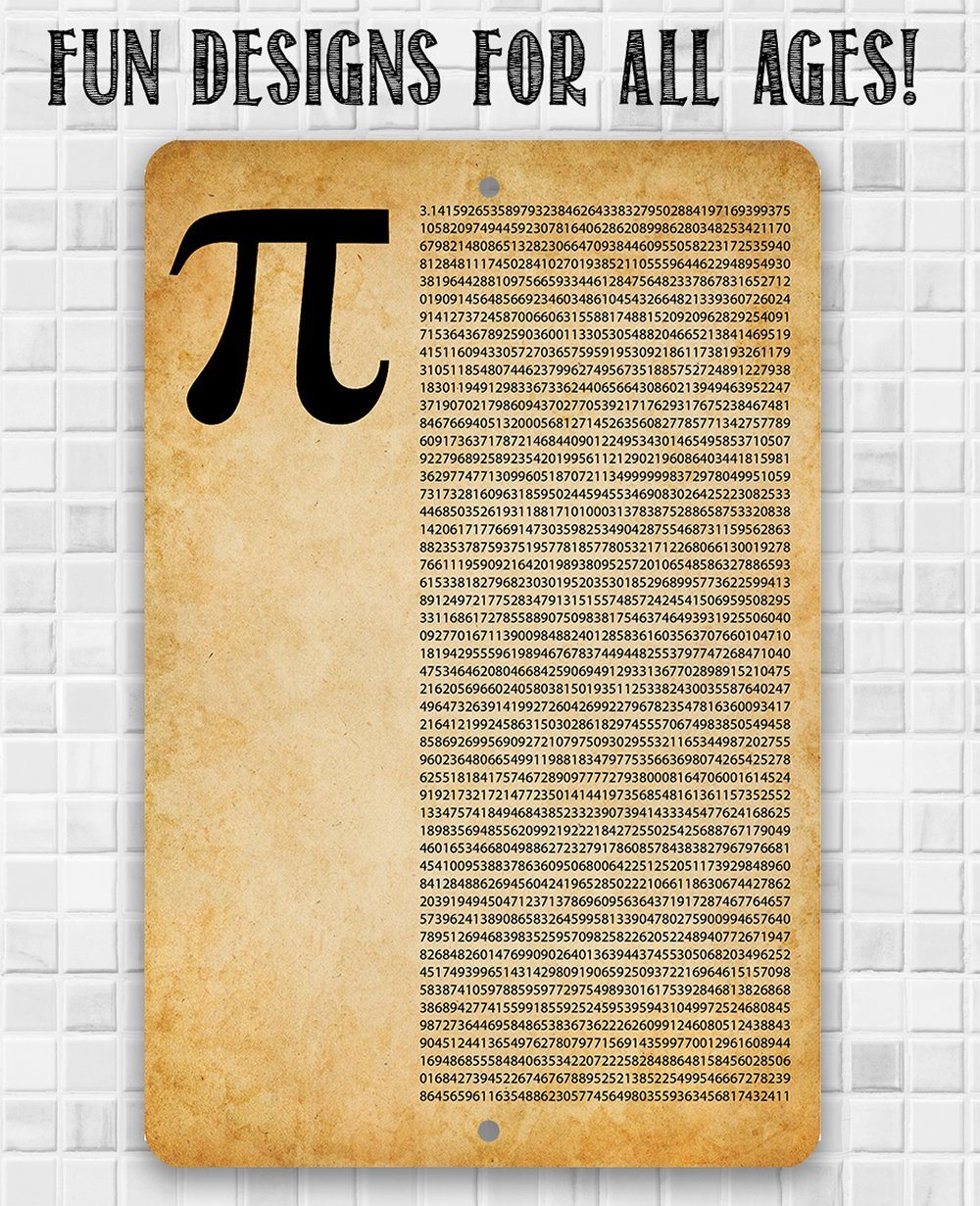 Pi (Digits) - Metal Sign | Lone Star Art.